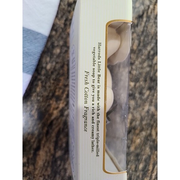 Harrods Fine Soaps Luxury Honey BEAR Soap 4.2 oz Triple Milled Fresh Cotton - Picture 7 of 7